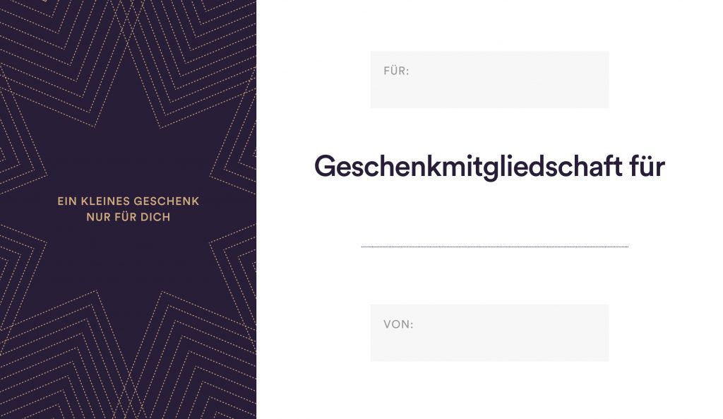Guschein Geschenkmitgliedschaft
